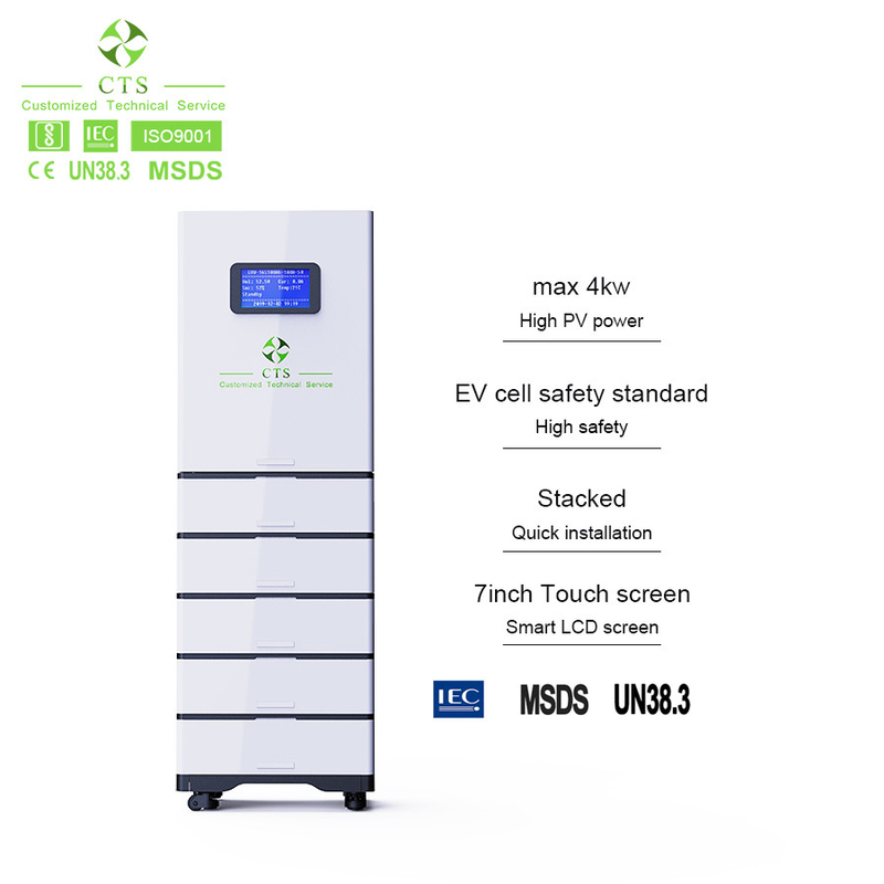 CTS 48v 200ah 400ah 600ah lifepo4 battery all in one inverter and lithium battery 48v 10kw home solar storage