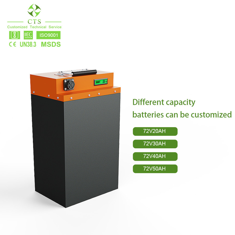 CTS 48v 72v 20ah 30ah 40ah lifepo4 lithium battery pack for electric motorcycle scooter bike
