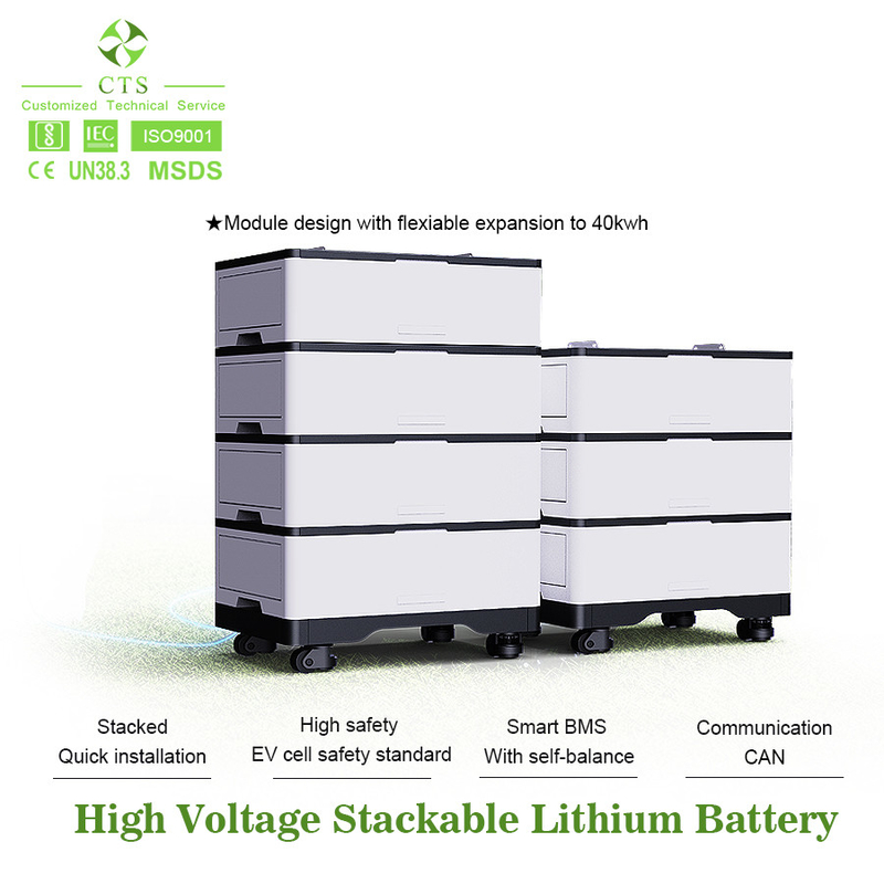 Lifepo4 lithium Ion Stackable Battery Pack 100v 200v 400v 100ah For Home Solar Storage
