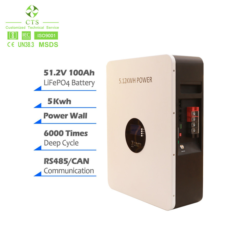 CTS 48v 5kwh 10kwh Lifepo4 powerwall home energy storage lithium battery 51.2v 100ah 200ah