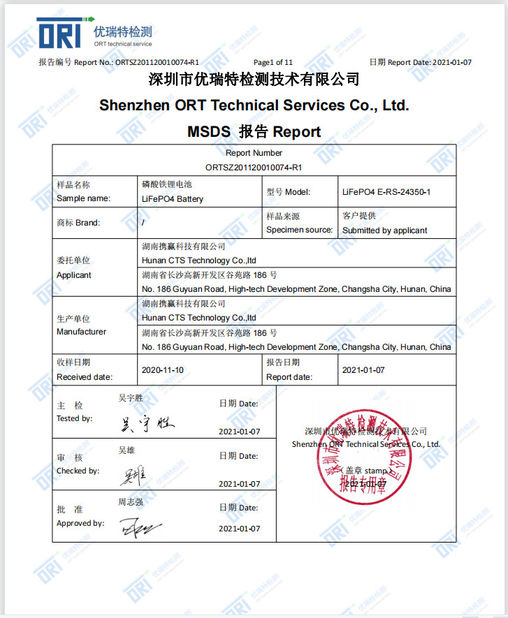 China Hunan CTS Technology Co,.ltd certification
